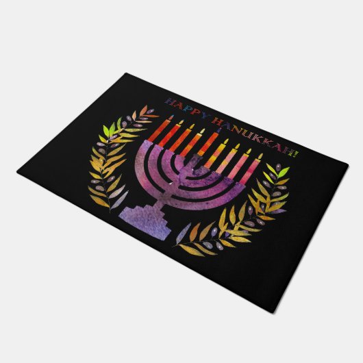 Happy Hanukkah Doormat Deurmat (Schuin)