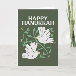 Happy Hanukkah Doves of Peace Feestdagen Kaart