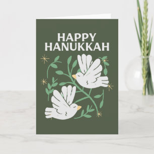 Happy Hanukkah Doves of Peace Feestdagen Kaart