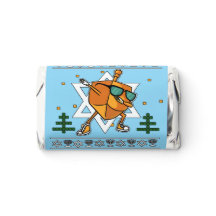 Happy Hanukkah Dreidel Blauw Wit