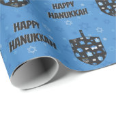 Happy Hanukkah Dreidel Cutout Cadeaupapier (Rol Hoek)