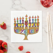 Happy Hanukkah Dreidel Menorah Paper Napkins Servet (Insitu)