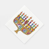 Happy Hanukkah Dreidel Menorah Paper Napkins Servet (Hoek)