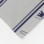 HAPPY HANUKKAH Dreidel Modern ZILVER GRIJS Marine Fleece Deken (Hoek)