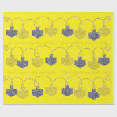 "Happy Hanukkah Dreidel Pinwheels" — Verpakkingspa Cadeaupapier (Vlak)