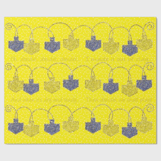 "Happy Hanukkah Dreidel Pinwheels" — Verpakkingspa Cadeaupapier (Vlak)