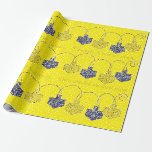 "Happy Hanukkah Dreidel Pinwheels" — Verpakkingspa Cadeaupapier (Uitgerold)