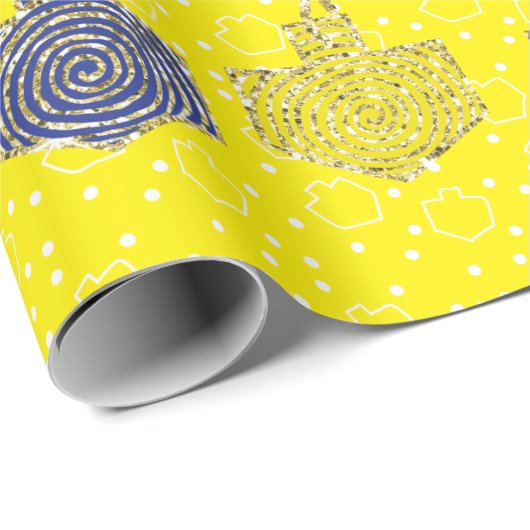 "Happy Hanukkah Dreidel Pinwheels" — Verpakkingspa Cadeaupapier (Rol Hoek)