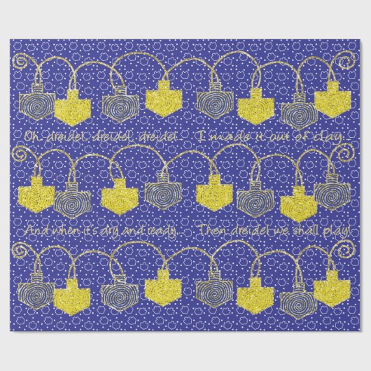 "Happy Hanukkah Dreidel Pinwheels" — Verpakkingspa Cadeaupapier (Vlak)