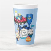 Happy Hanukkah - Dreidel - Ster van David Latte Mok (Voorkant)