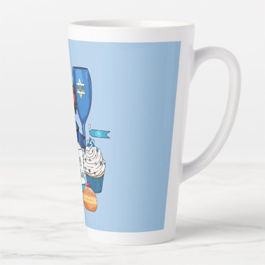 Happy Hanukkah - Dreidel - Ster van David Latte Mok (Rechts)