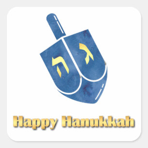 Happy Hanukkah Dreidel Vierkante Sticker