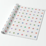 Happy Hanukkah Dreidels en Stars Cadeaupapier<br><div class="desc">Een leuk en feestelijk Hanukkah-ontwerp met kleurrijke dromen en sterren. Een modern,  niet-traditioneel ontwerp en patroon met gestileerde droidels en Star van David geometrische vormen.</div>