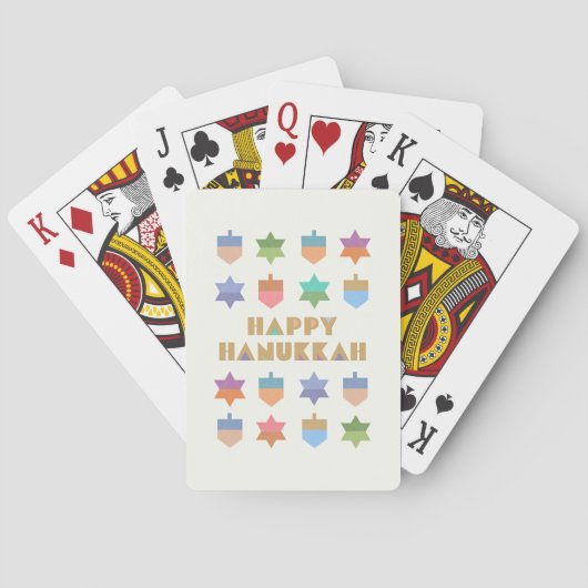 Happy Hanukkah Dreidels en Stars Pokerkaarten (Achterkant)