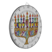 Happy Hanukkah Dreidels Menorah Dartbord (Voorkant Links)