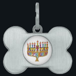 Happy Hanukkah Dreidels Menorah Huisdieren Naamplaatje<br><div class="desc">Je bekijkt het Lee Hiller Design Collectie. Apparel,  Gifts & Collectibles Lee Hiller Photography of Digital Art Collectie. Je kunt haar Natuur fotografie uitzichten op http://HikeOurPlanet.com/ en haar wandelende blog volgen in Hot Springs National Park.</div>