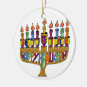 Happy Hanukkah Dreidels Menorah Keramisch Ornament (Links)