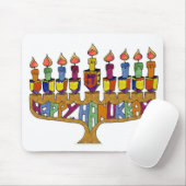 Happy Hanukkah Dreidels Menorah Muismat (Met muis)