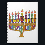 Happy Hanukkah Dreidels Menorah Notitieboek<br><div class="desc">Je bekijkt het Lee Hiller Design Collectie. Apparel, Gifts & Collectibles Lee Hiller Photography of Digital Art Collectie. Je kunt haar Natuur fotografie uitzichten op http://HikeOurPlanet.com/ en haar wandelende blog volgen in Hot Springs National Park.</div>