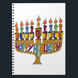 Happy Hanukkah Dreidels Menorah Notitieboek<br><div class="desc">Je bekijkt het Lee Hiller Design Collectie. Apparel,  Gifts & Collectibles Lee Hiller Photography of Digital Art Collectie. Je kunt haar Natuur fotografie uitzichten op http://HikeOurPlanet.com/ en haar wandelende blog volgen in Hot Springs National Park.</div>