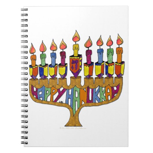 Happy Hanukkah Dreidels Menorah Notitieboek (Voorkant)