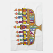 Happy Hanukkah Dreidels Menorah Theedoek (Verticaal)