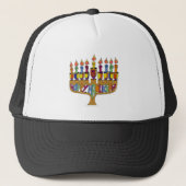 Happy Hanukkah Dreidels Menorah Trucker Pet (Voorkant)