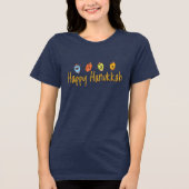 Happy Hanukkah Dreidels Tri-Blend Shirt (Voorkant)