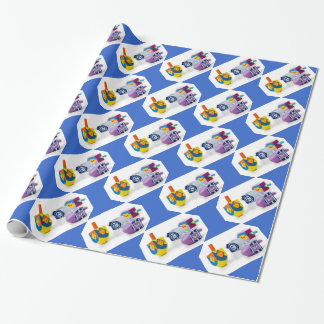 Happy Hanukkah Dreidls Gift Wrap Cadeaupapier