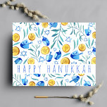 Happy Hanukkah Driedel Gelt Waterverf CUSTOM Briefkaart<br><div class="desc">Pas deze kaart aan door je eigen tekst toe te voegen op de schattige achtergrond. Bekijk mijn winkel voor meer kleuren en design of laat me weten of je iets op maat wilt. Bedankt om met mij te winkelen!</div>