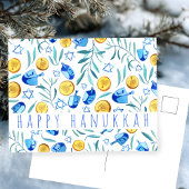 Happy Hanukkah Driedel Gelt Waterverf CUSTOM Briefkaart