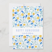 Happy Hanukkah Driedel Waterverf boomvrije Kaart (Voorkant)