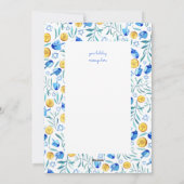 Happy Hanukkah Driedel Waterverf boomvrije Kaart (Achterkant)