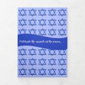Happy Hanukkah Editable Celebrate Mirakel of Light Drieluik Aankondiging (Cover)