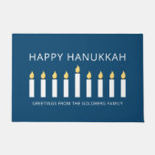 Happy Hanukkah | Eenvoudige en moderne kaarsengroe Deurmat (Voorkant)