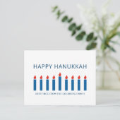 Happy Hanukkah | Eenvoudige en moderne kaarsengroe Feestdagenkaart (Staand voorkant)