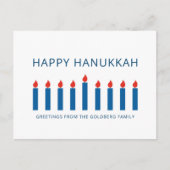 Happy Hanukkah | Eenvoudige en moderne kaarsengroe Feestdagenkaart (Voorkant)