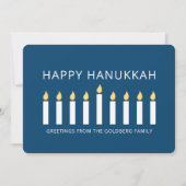 Happy Hanukkah | Eenvoudige en moderne kaarsengroe Feestdagenkaart (Voorkant)