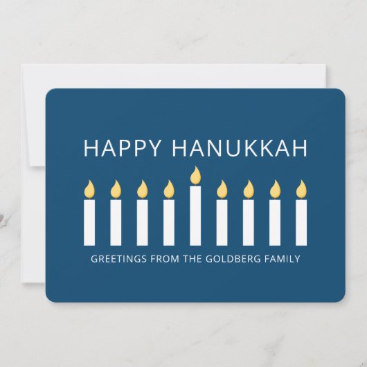 Happy Hanukkah | Eenvoudige en moderne kaarsengroe Feestdagenkaart (Voorkant)