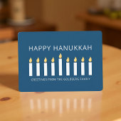 Happy Hanukkah | Eenvoudige en moderne kaarsengroe Feestdagenkaart