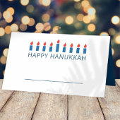 Happy Hanukkah | Eenvoudige en moderne kaarsengroe Plaatskaartje
