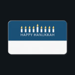 Happy Hanukkah | Eenvoudige en moderne kaarsengroe Plaatskaartje<br><div class="desc">Dit is een eenvoudig,  minimalistisch en modern ontwerp van de Menorah- of tempelkandelaars.</div>