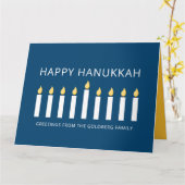 Happy Hanukkah| Eenvoudige en moderne kaarsengroet Kaart (Gele Bloem)