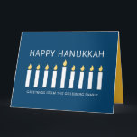 Happy Hanukkah| Eenvoudige en moderne kaarsengroet Kaart<br><div class="desc">Dit is een eenvoudig,  minimalistisch en modern ontwerp van de Menorah- of tempelkaarsenticks.</div>