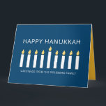 Happy Hanukkah| Eenvoudige en moderne kaarsengroet Kaart<br><div class="desc">Dit is een eenvoudig,  minimalistisch en modern ontwerp van de Menorah- of tempelkaarsenticks.</div>