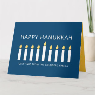 Happy Hanukkah  Eenvoudige en moderne kaarsengroet Kaart
