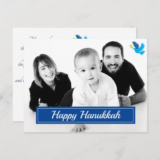 🕎 Happy Hanukkah, eigen afbeelding, aanpasbaar Po Briefkaart (Voorkant / Achterkant)