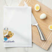 Happy Hanukkah en leuke Hanukkah personages Theedoek (Quarter Fold)