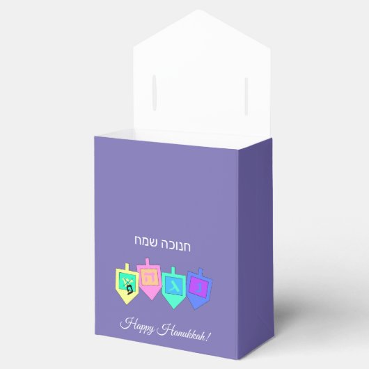 Happy Hanukkah English Hebrew Bedankdoosjes (Geopend)