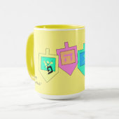 Happy Hanukkah English Hebrew Mok (Voorkant links)